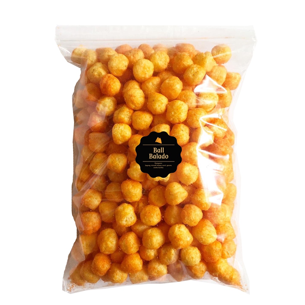 [DELISH SNACKS] Ball Balado (Grosir) 250gr / Snack Cemilan Camilan Grosiran Kiloan / Chiki Ciki Ball Enak Gurih