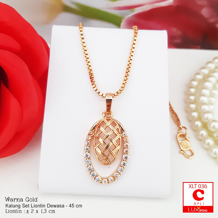 XLT 036 Kalung Liontin Terbaru Set Perhiasan Murah Kalung Itali 45 cm Permata Zirkon Aksesoris Xuping  Luxx Xuping