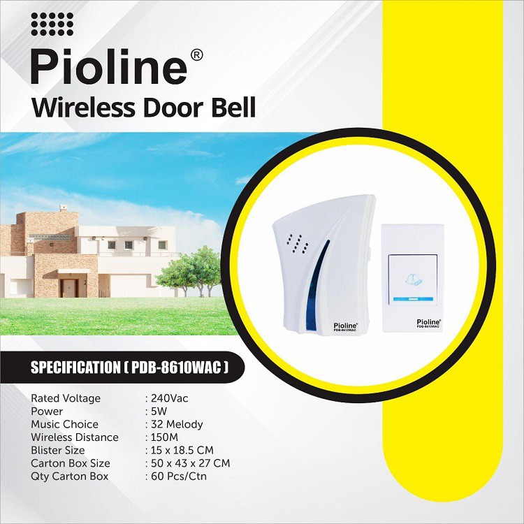 Bell Rumah Wireless Listrik Dengan 1 Speaker dan 1 Knop Bell