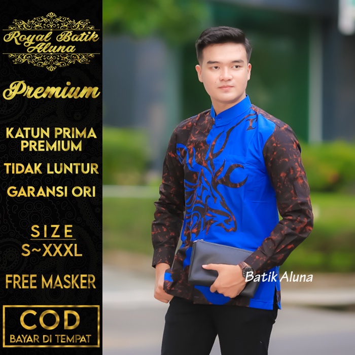 Baju Koko Pria Lengan Panjang Batik Baju Muslim Lebaran Motif Resmi Casual Formal Santai Original Pr