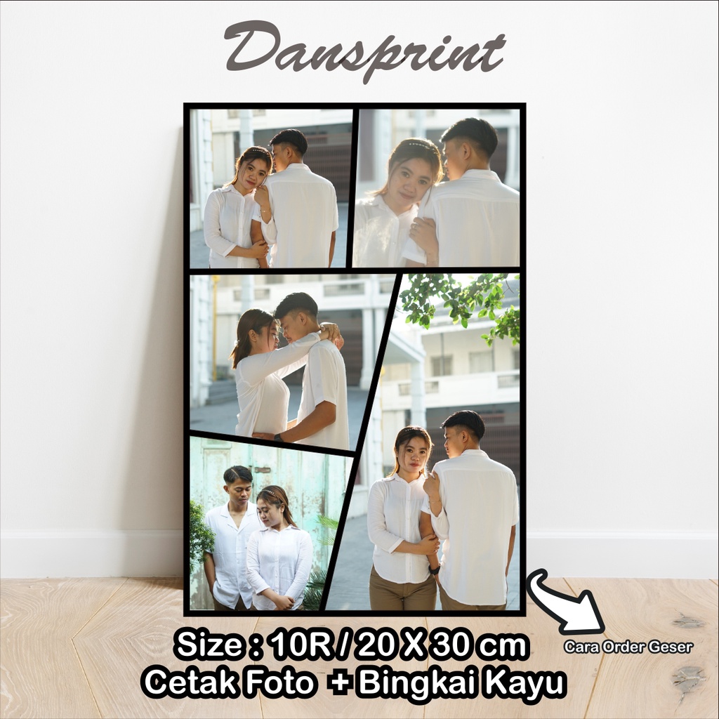 Cetak Foto Kolase + Bingkai MDF Frameless MInimalis 10R