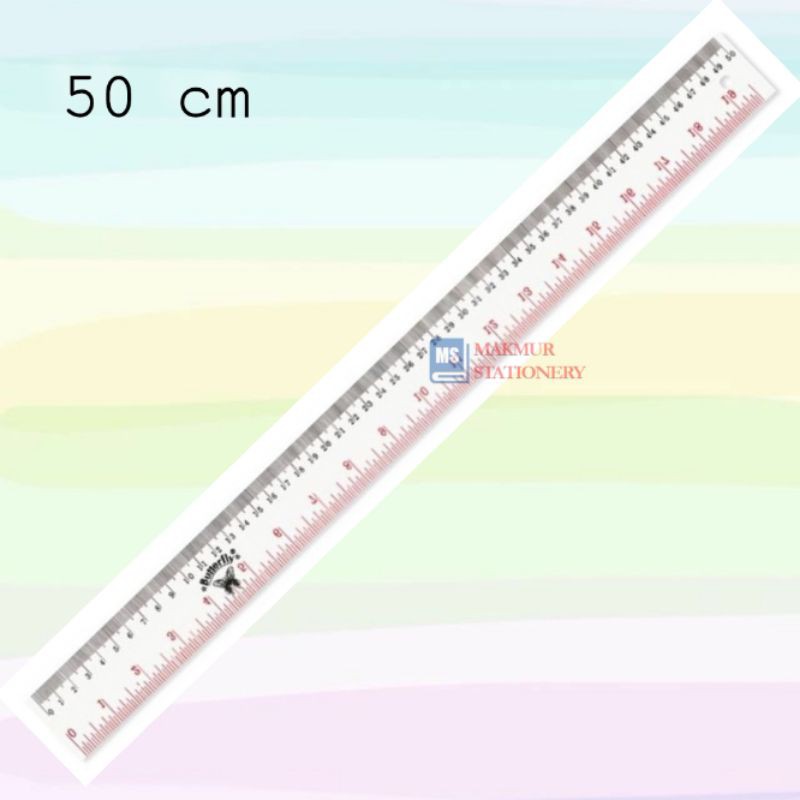 

Penggaris Plastik/Mistar Plastik Butterfly 50cm