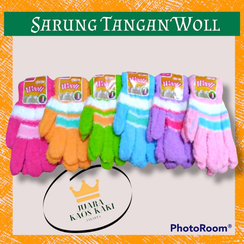 Sarung Tangan Rajut Wanita Pria Motor Bahan Woll Murah Motif Dan Polos 3Pasang