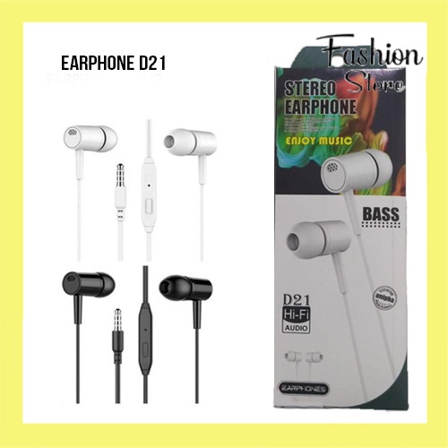 FS Headset - Earphone - Handsfree D21 Universal Stereo Bass