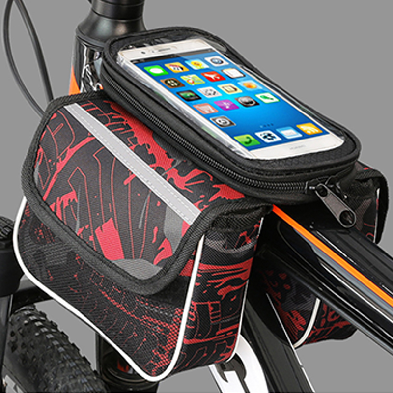 Bicycle Bag Touch Screen Waterproof Reflective Bicycle Frame Bag