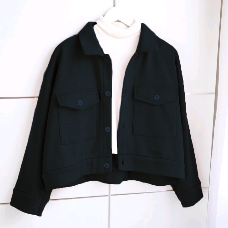 Outer Wanita Cardigan-Black (kerah)