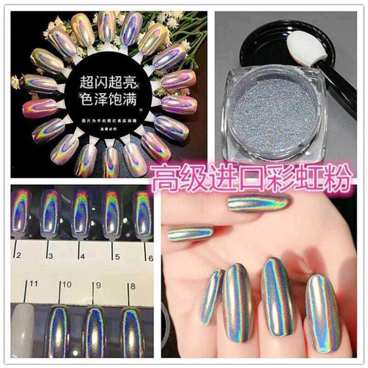 NAIL POWDER CHROME NAIL ART / HOLOGRAM KUTEK / KIKU / BUBUK