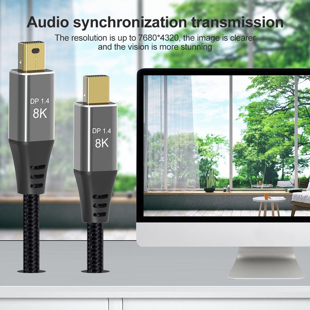 Preva Mini DP to Mini DP Kabel HDTV Proyektor Male to Male MDP Dengan Adaptor DP Ke DP Mini 8K @ 60Hz