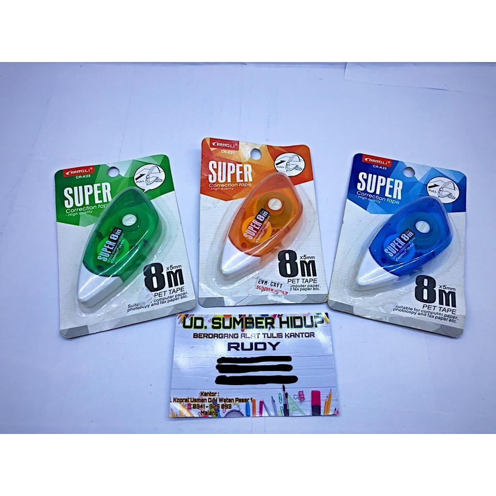

Tipex Super Changli 8m (CR-K25), Harga Perlusin 1 pcs
