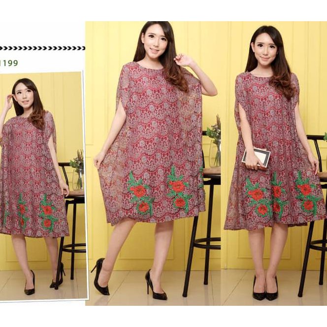 Terusan Tunik Brokat 1199 /Fashion Muslim Wanita