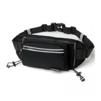 CLEVER BEES Tas Pinggang Holder Botol Minum Sporty Waist Bag - L128 - Black