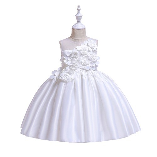 [Brandedbaby] PARTY DRESS ANAK B2W2 SATIN DIAGONAL BUNGA