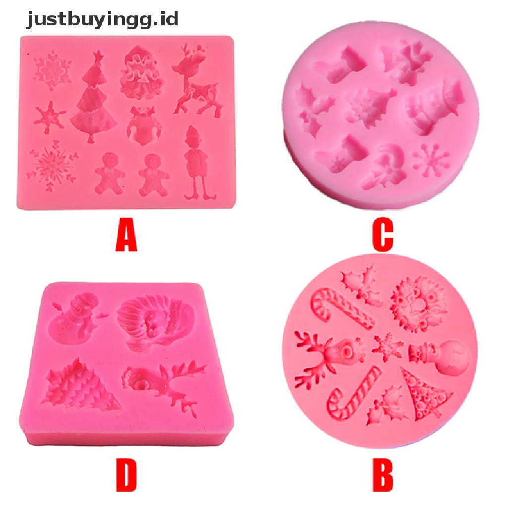 (Justbuyingg.Id) Cetakan Kue / Coklat / Permen / Pastry Bahan Silikon Tema Natal