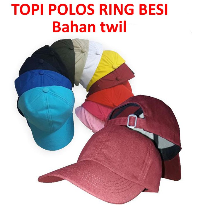 topi polos dewasa twill