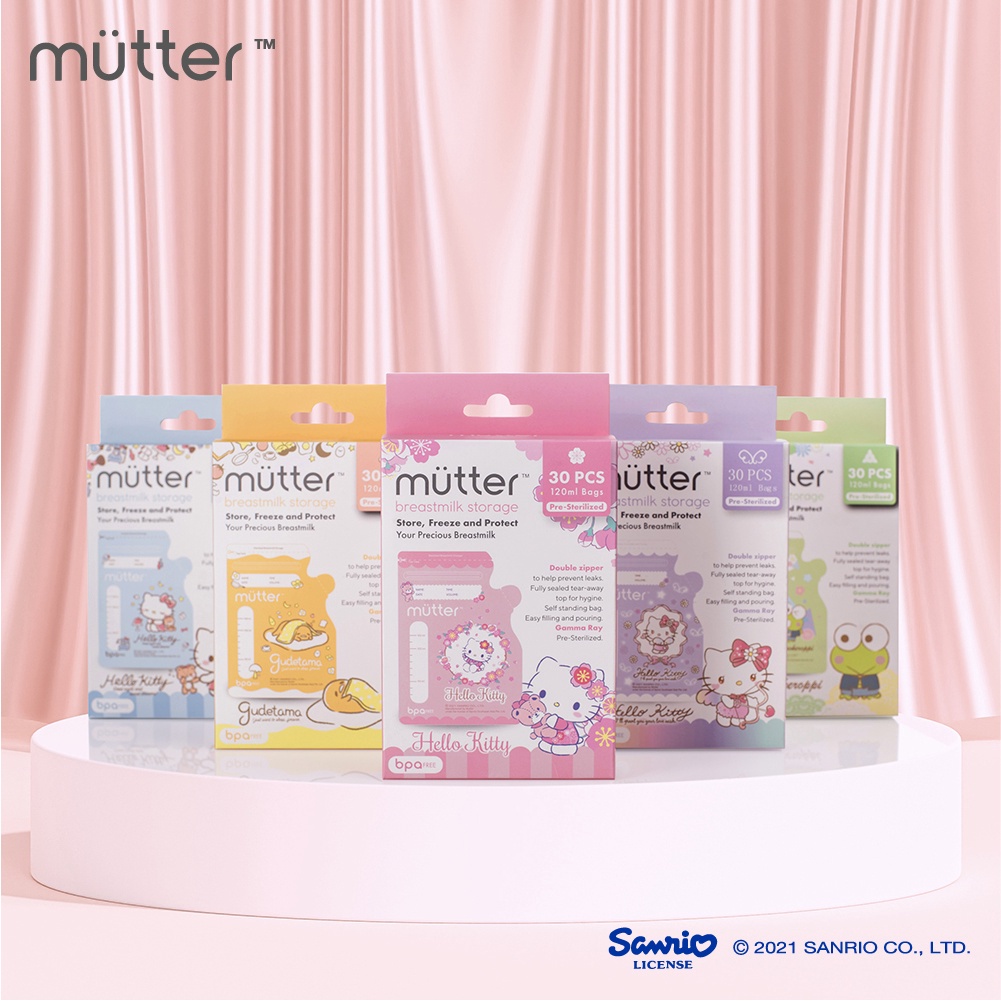 Makassar - MUTTER Sanrio Kantong Asi 120ml isi 30 Kantong Susu ASIP Hello Kitty