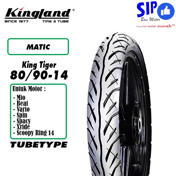 Ban motor matic Kingland King Tiger 80 90 14 tubetype bukan tubeless