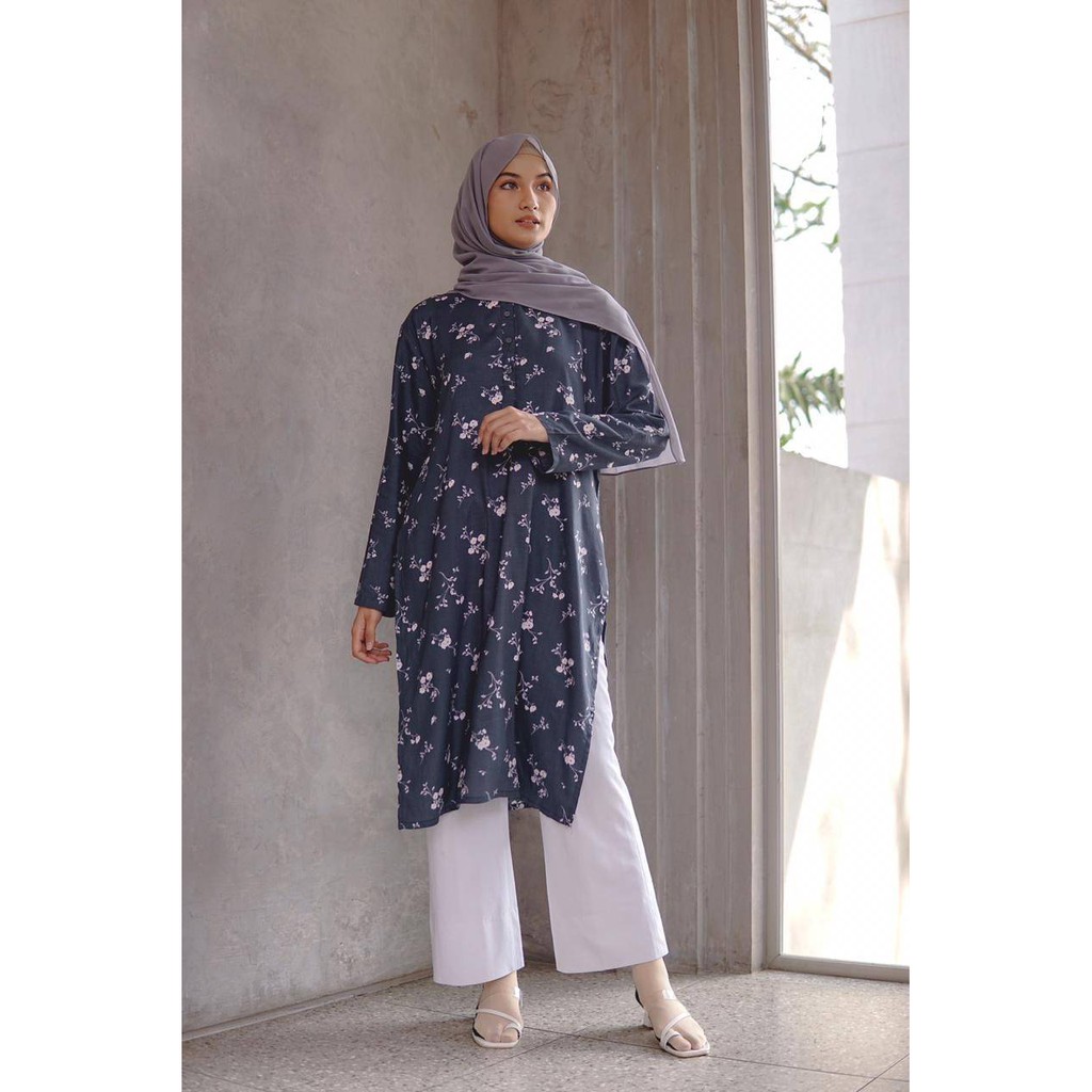 baju tunik bunga LYCRA TUNIK Bahan katun rayon tunik bunga ...