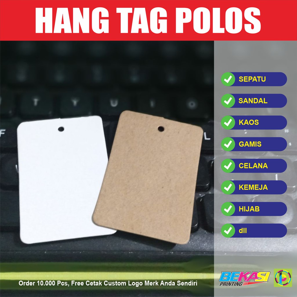 

Hang Tag Label Rustic Brown Craft Kraft Ivory White Putih Kotak Persegi 4x6 cm ISI 100 PCS