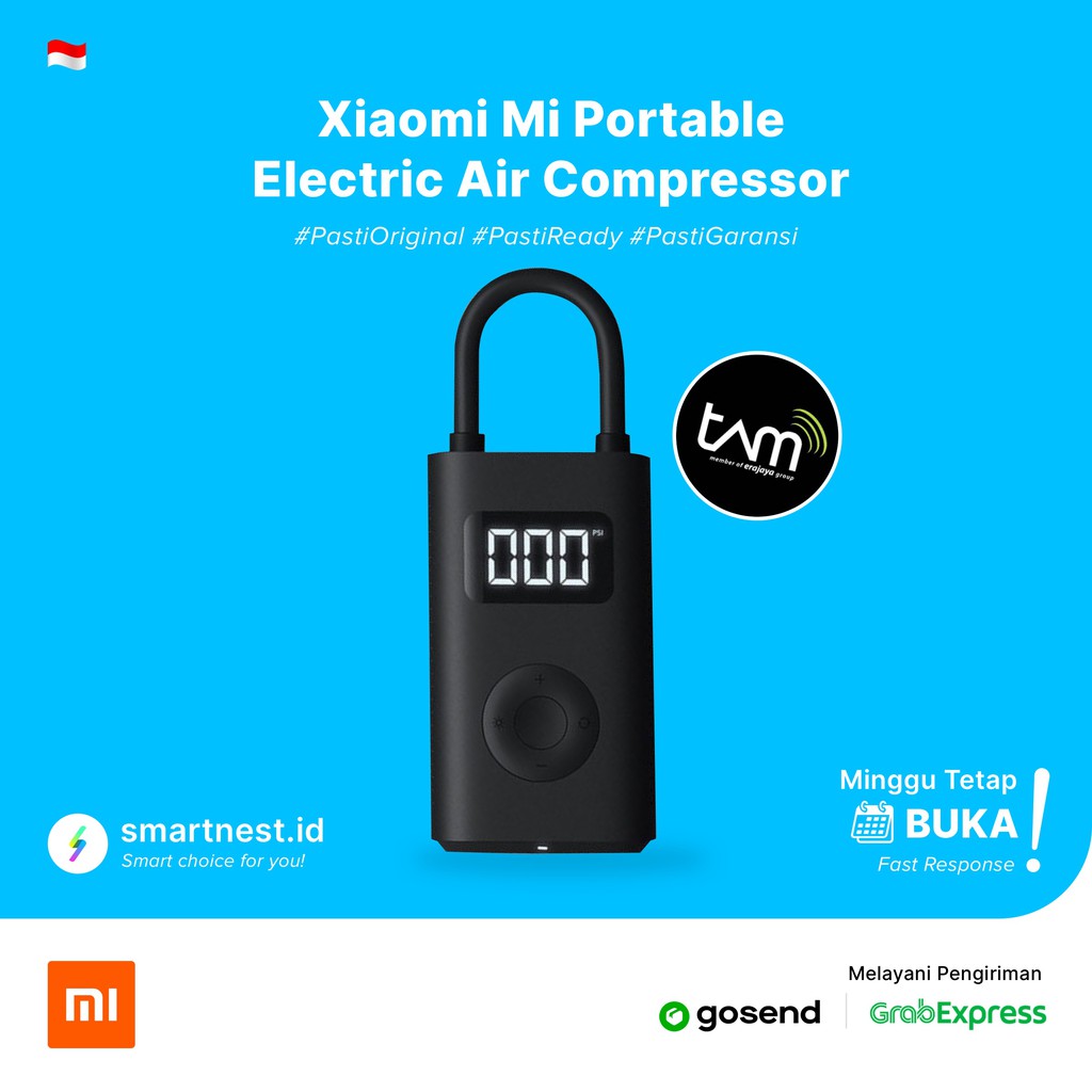 Xiaomi Mijia Electric Air Pump 150PSI / Portable Pompa Ban Elektrik