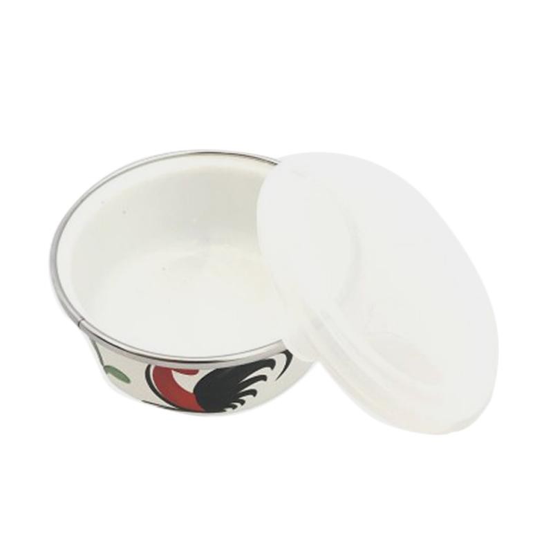 Kedaung 5 Mangkok Enamel Kukuruyuk, KI-B5 MIXING BOWL SET - HNE10798 (10, 12.5, 14.5, 17, 18.2 Cm)