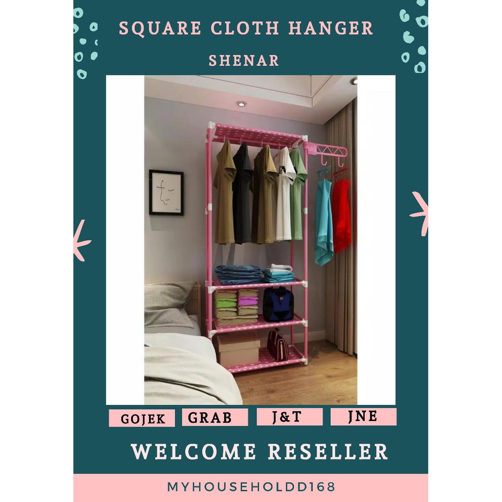 standing hanger serbaguna rak gantung baju lemari pakaian 