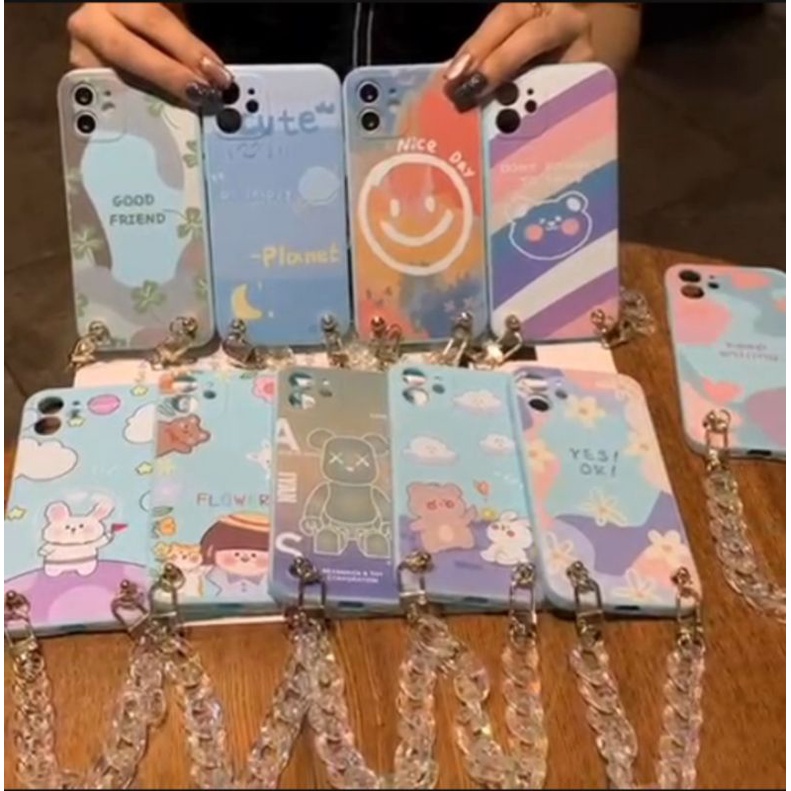 CASE REALME C21 C20 MOTIF LUCU PLUS RANTAI / SOFTCASE SILICON KARAKTER