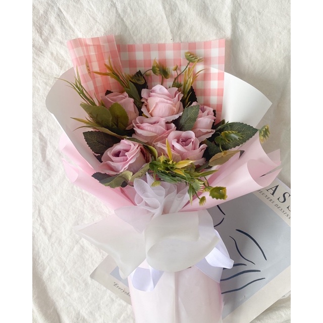 KOREAN BUKET BUNGA AESTHETIC BUKET BUNGA WISUDA BUKET BUNGA KOREA BUKET MAWAR ARTIFICIAL