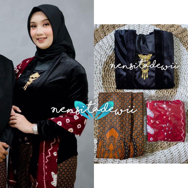 [1 SET] Kebaya, Jarik Instan + Selendang / Motif Truntum Garuda #P02