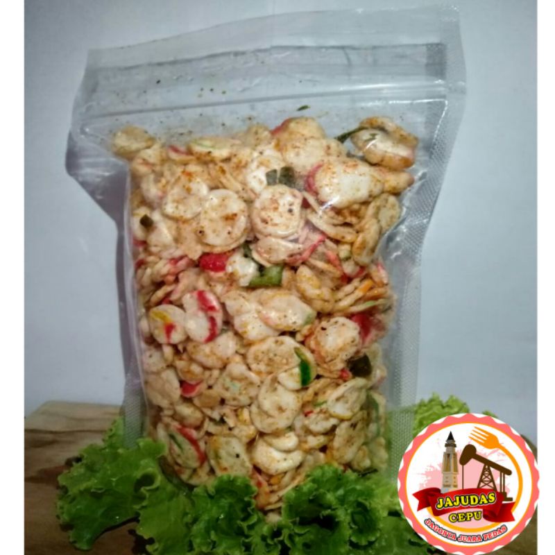 

Kerupuk seblak pedas daun jeruk