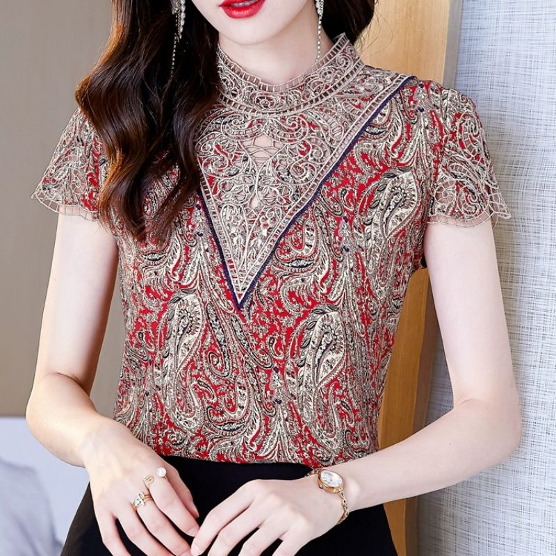 MDLV ~ 0151# Cinzia Embroidered Top Atasan Blouse Import