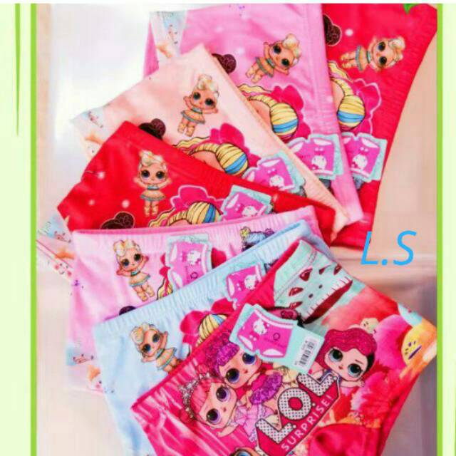 3PCS CELANA DALAM ANAK PEREMPUAN L.O.L(CELANA DALAM ANAK MOTIF GAMBAR)