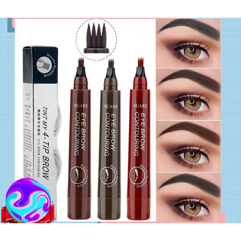 Pensil Alis Waterproof Four Tip Eyebrow Otomatis Pensil Alis Otomatis Fork Tip Eyebrow Kosmetik Mata