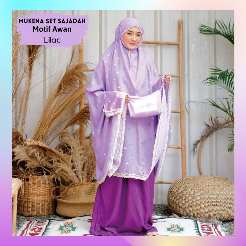 MUKENA DEWASA 2 IN 1 SET SAJADAH SEJADAH TRAVEL /  MUKENAH TRAVELLING RAYON PREMIUM ADEM MODEL TERBA