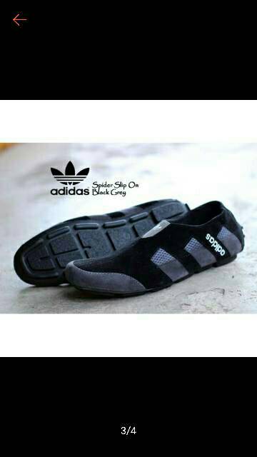 Promoo !!!! Sepatu slip on pria adidas casual slop formal kerja kantor kulit asli santai kuliah