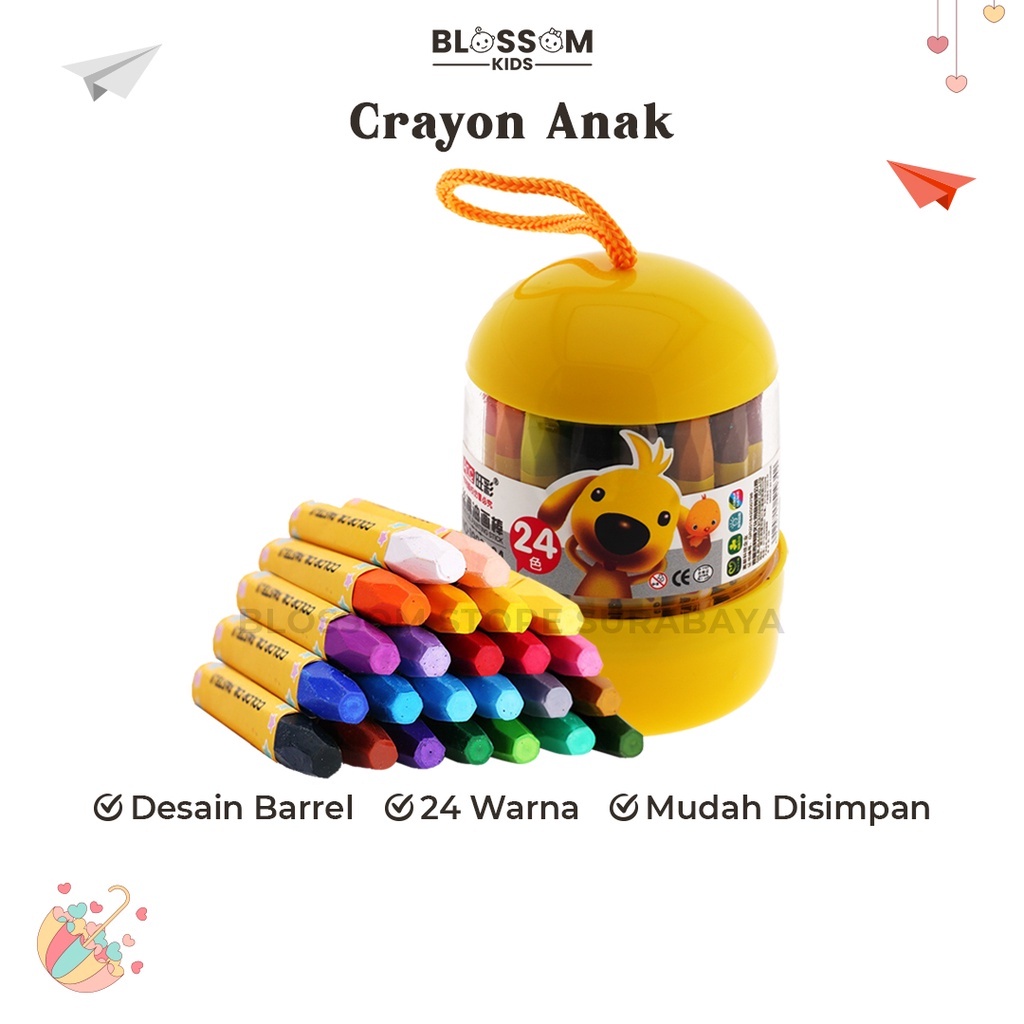 

Crayon Anak Set 24Pcs Krayon Oil Pastel Mewarnai Anak - Blossom Kids//crayon/krayon anak/pastel/pewarna