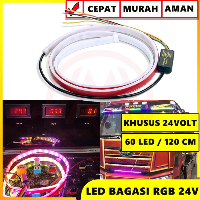 LED BAGASI RGB TRUK 2 AKI 24 VOLT LED BAGASI RGB BUS 60 LED 120 CM GRADE A+ SEIN STOP MODUL led