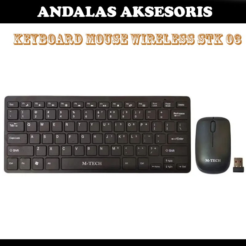 PAKET KEYBOARD AND MOUSE WIRELESS MINI STK-03 M-TECH