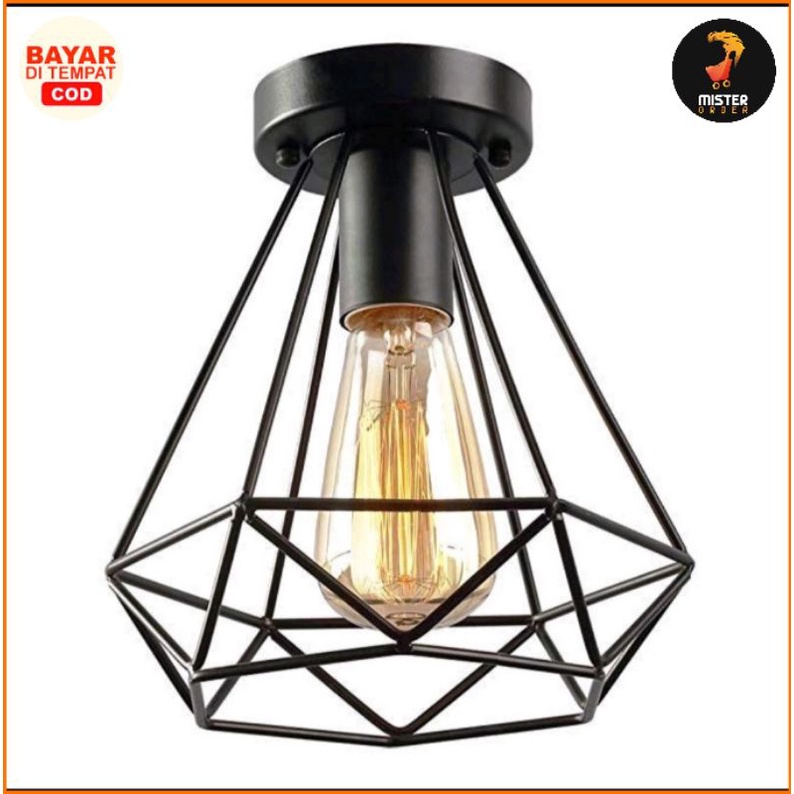 [COD] LAMPU PLAFON VINTAGE DESAIN SERI RETRO DEKOR - KAP LAMPU DIAMOND PLAFON AMANAH