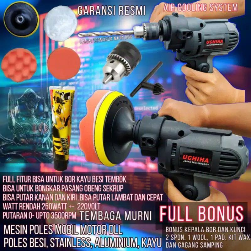 Produk import mesin poles mobil motor obeng bor amplas vareable speed uchiha