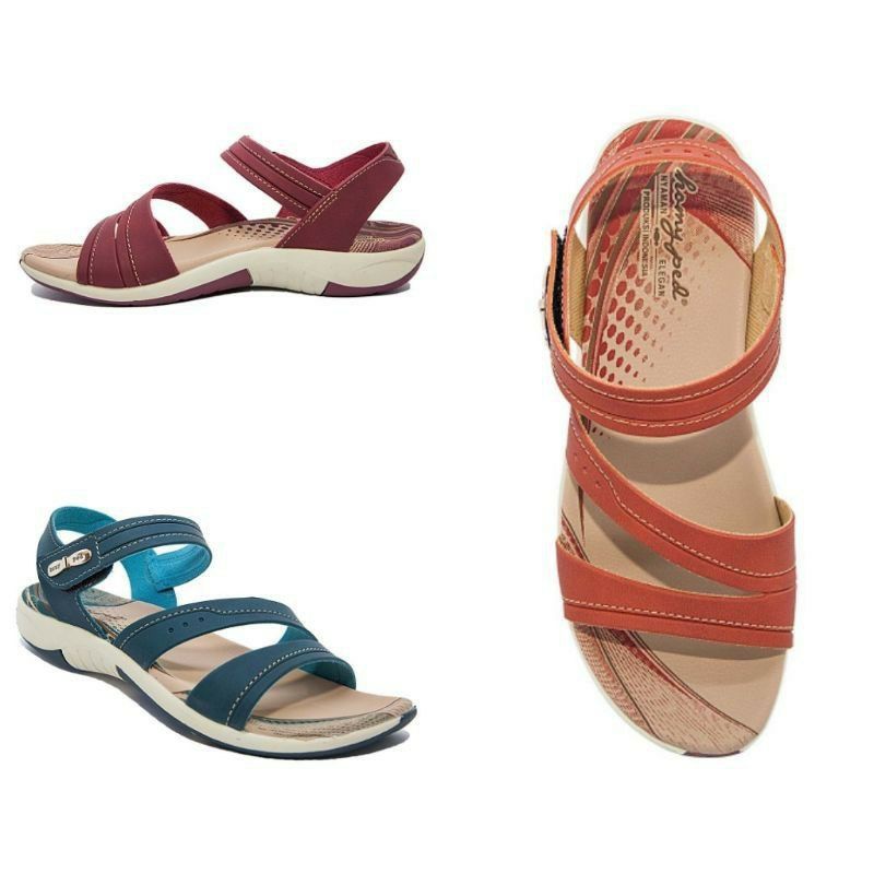 Homyped Tamara TN 31 Sandal Wanita Flat Wedges Maron