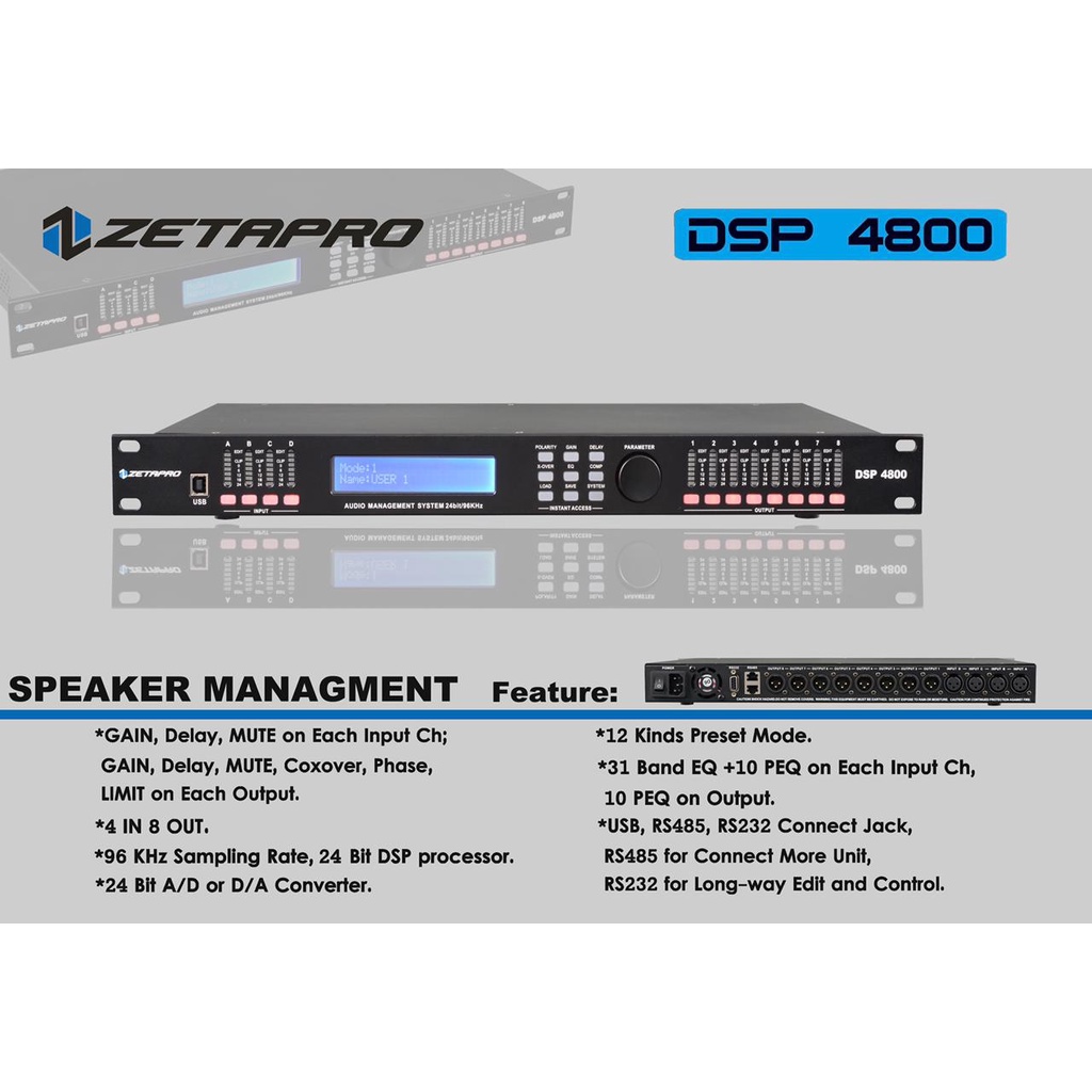DLMS ZETAPRO DSP 4800 Crossover Management Digital DSP4800 ORIGINAL