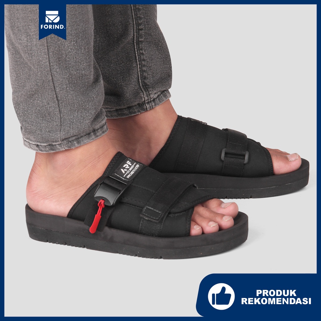 Marco Black | Sendal Gunung Original Black Santai Kasual Pria/Cowok - Sandal Footwear | FORIND ARF