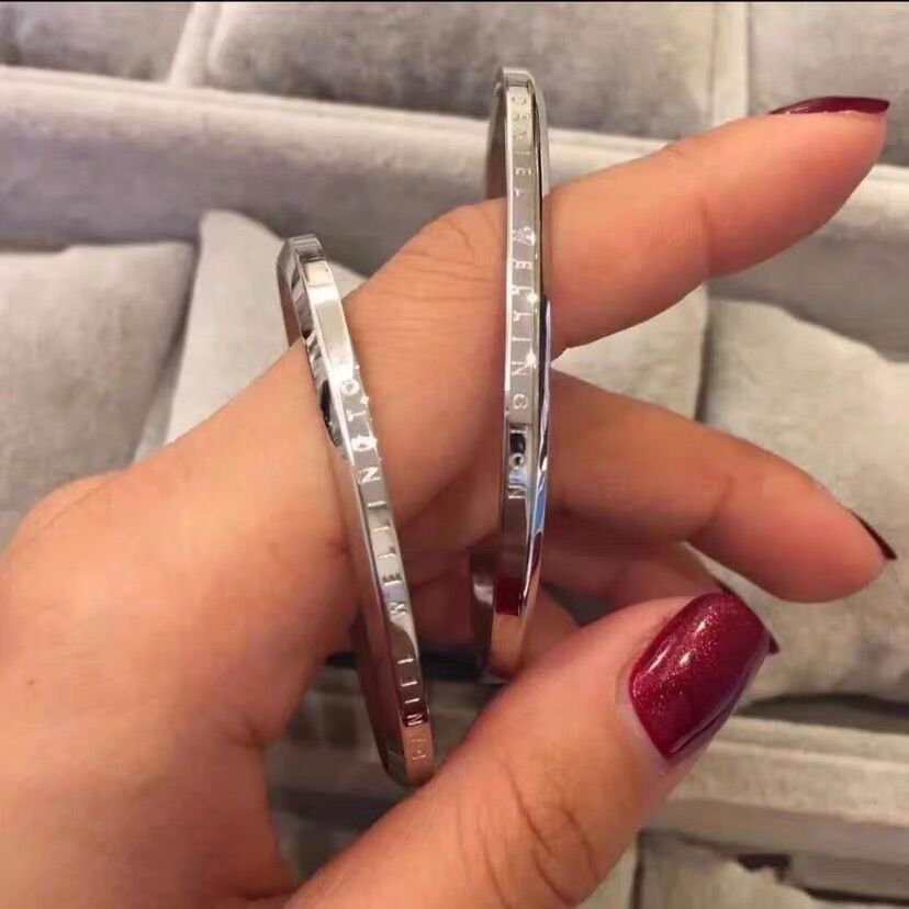 Korea 100% Gelang Titanium Wanita Anti Karat Bangle Tangan Emas-6