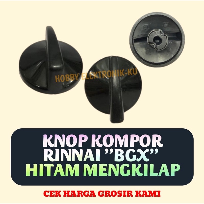 KNOP KOMPOR RINNAI BGX HITAM MENGKILAP