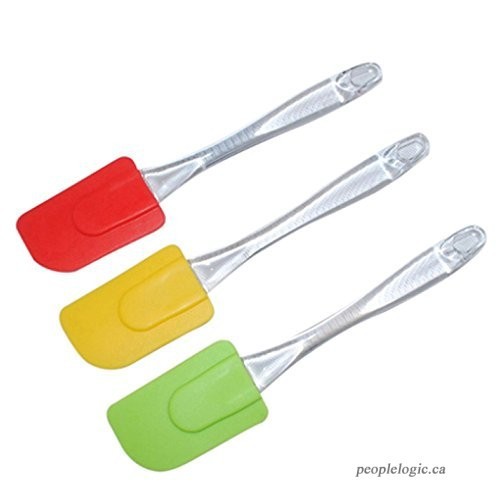 spatula silikon gagang bening plastik peralatan masak dapur kitchen-Gwengrosir09