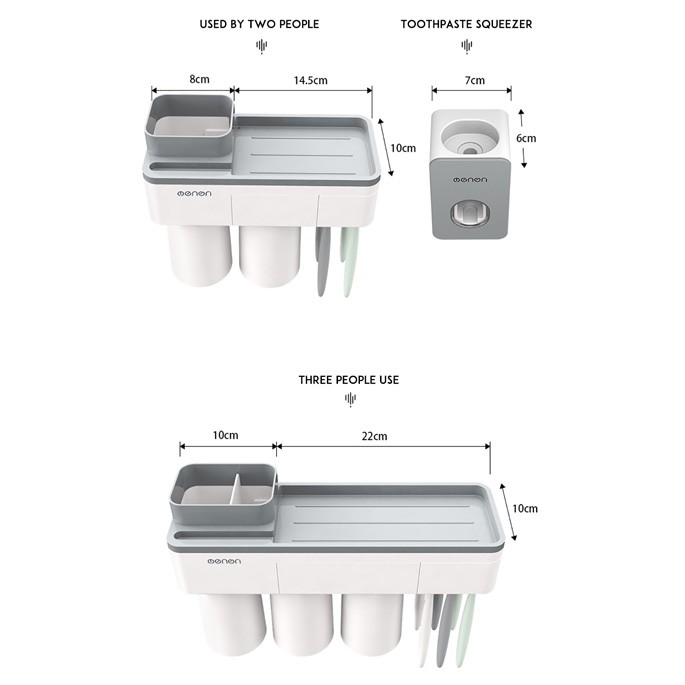 Rak Gantung Kamar Mandi Organizer 2 Cup + Holder Smartphone