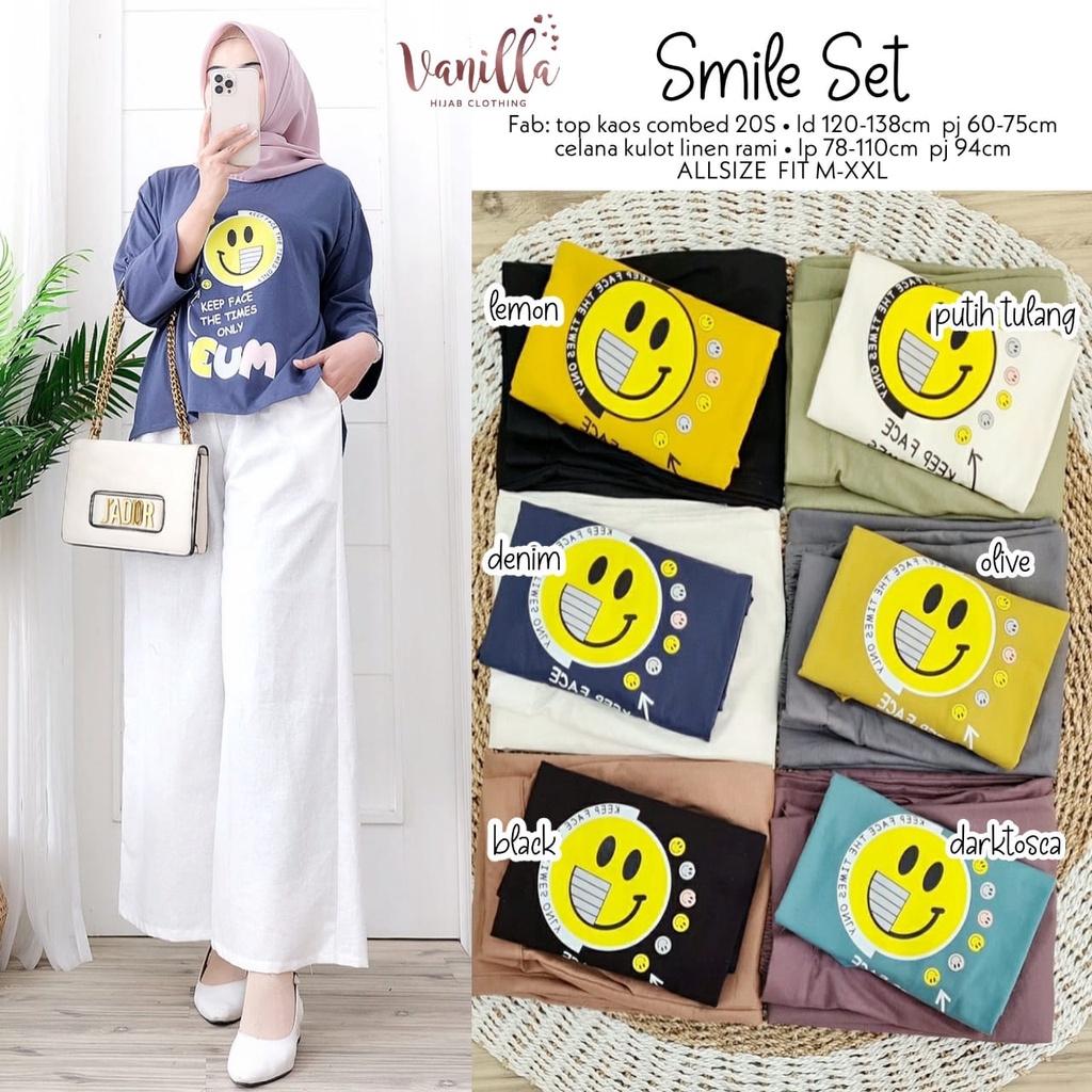 BAJU SETELAN WANITA REMAJA SET KULOT BLOUSE PINGUIN TERBARU / BAJU STELAN KULOT KAOS / SET CELANA LE