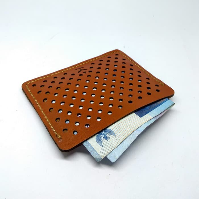 dompet kartu laser - card wallet - slim wallet warna tan PHWL304