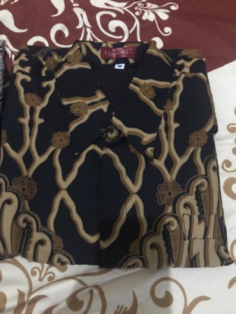 Kemeja Batik Wibawa Parang Size M - Xxl  Batik Solo Halus Asli Katun Sragenan Full Furing