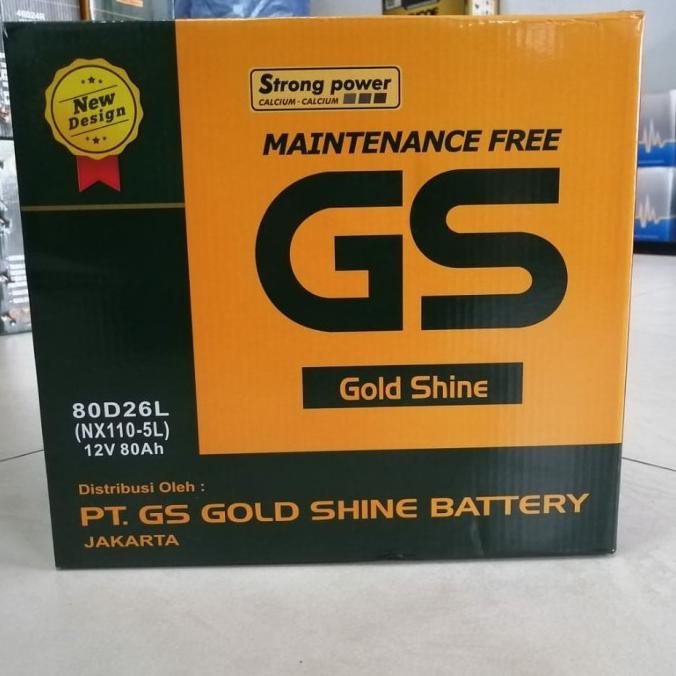 Aki mobil Mitsubishi Pajero GS MF 80D26L 12v 80Ah Accu kering